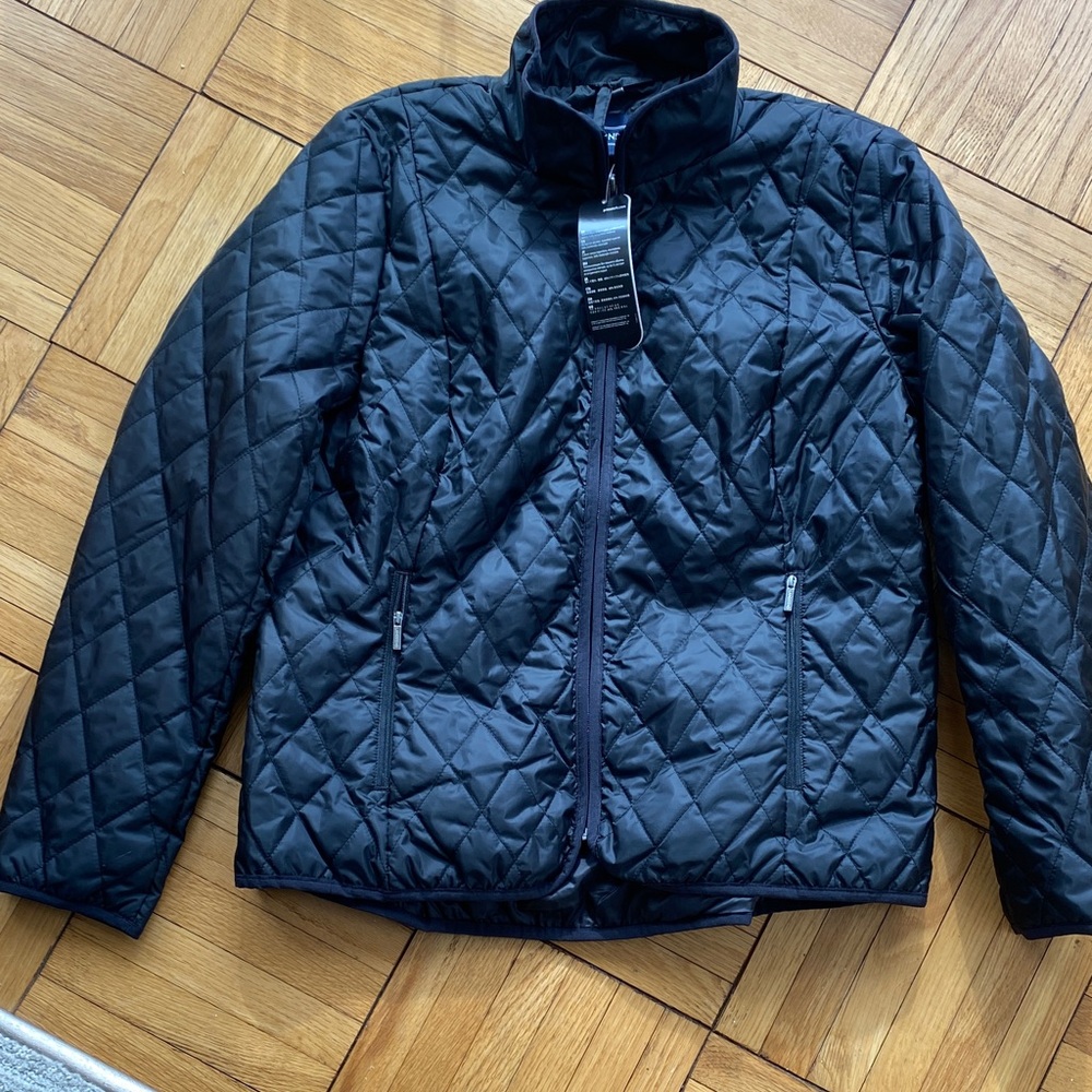Lands' End Black Quilted Jacket NWT